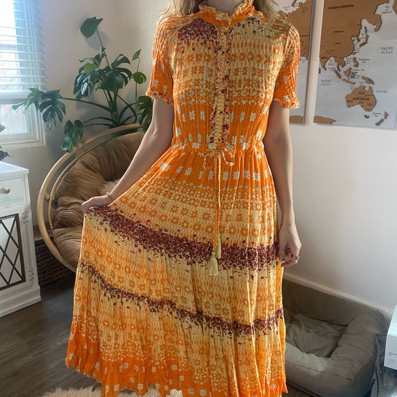 Free People Orange Boho Maxi Dress - Picture 3 of 9